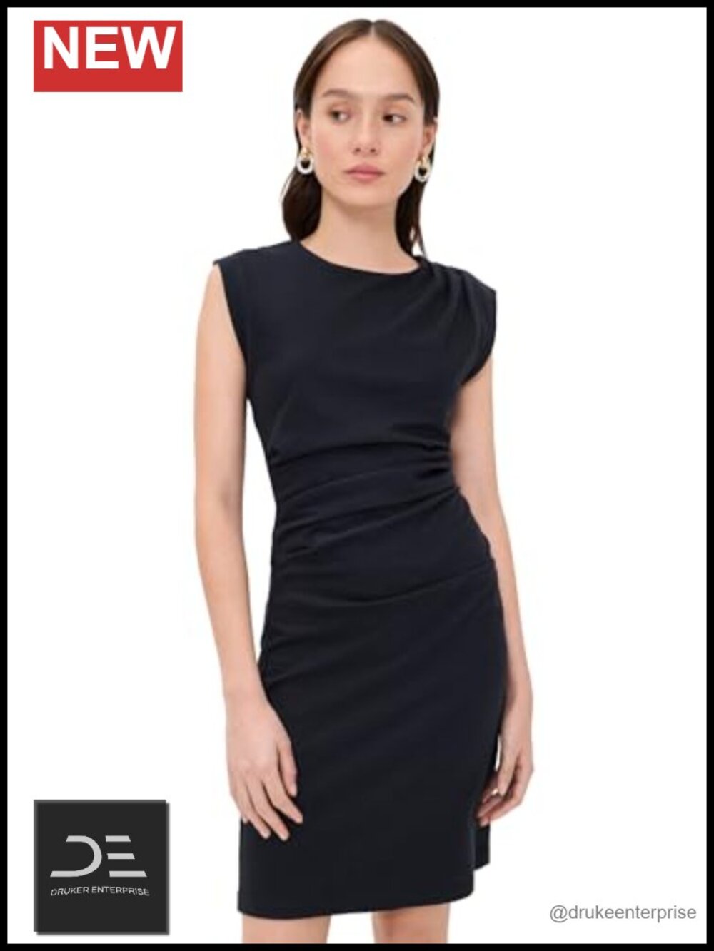 Sleeveless Twist Drape A-Line Dress Boat Neck Floral Casual